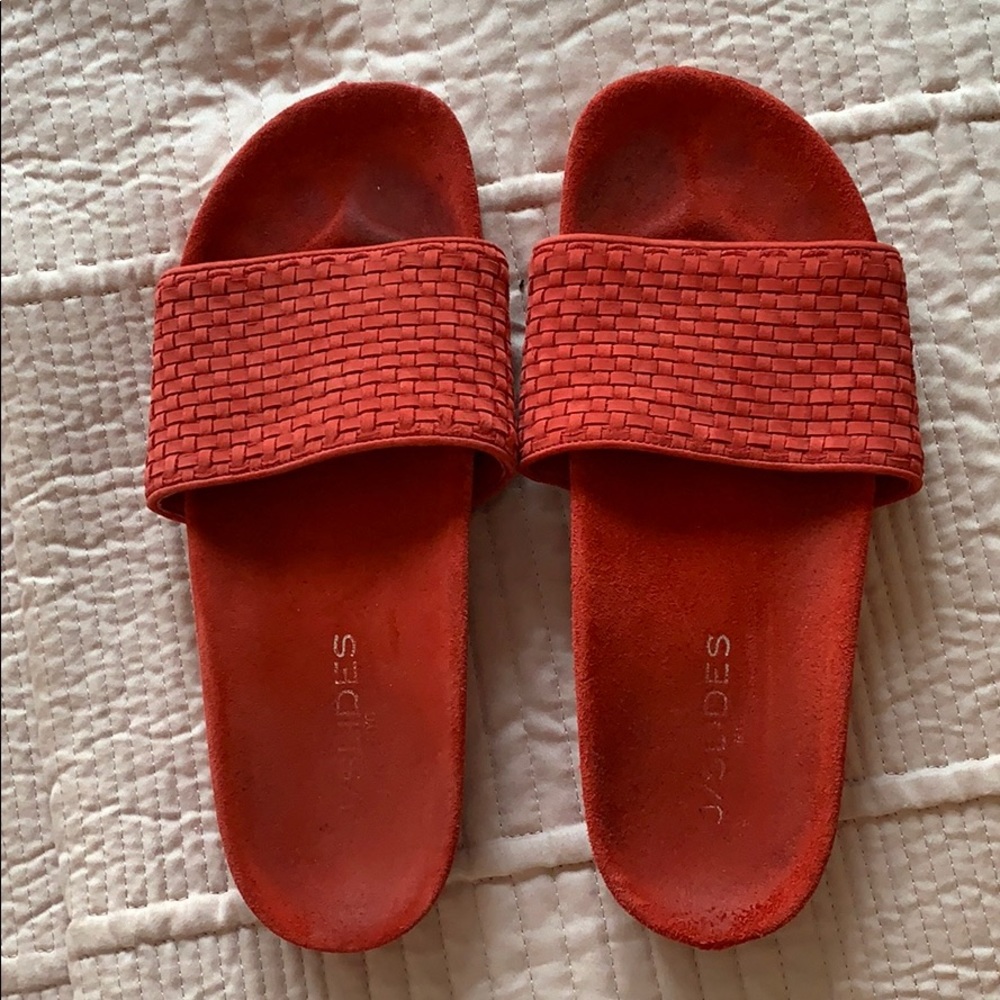 J slides red slide sandals size 7